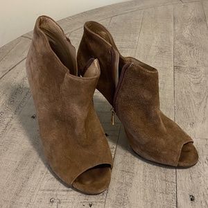 Ann Taylor Suede Open Toed Bootie - Size 6